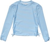 Snapper Rock - UV Rash top voor meisjes - Lange mouw - Gestreept - Cornflower Blauw - maat 2 (76-88cm)