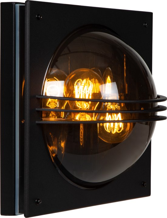 Lucide PRIVAS - Wandlamp Binnen/Buiten - 2xE27 - IP44 - Zwart