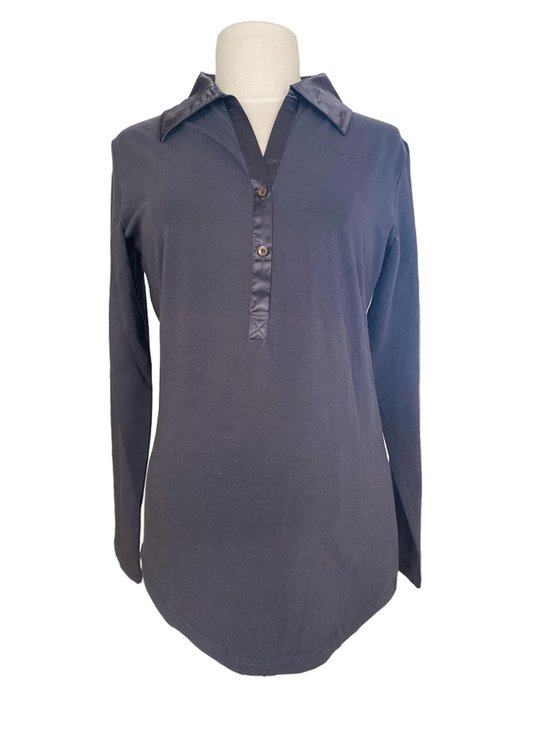 ESPRIT POLO Shirt Long sleeves Kleur: black, maat XXL
