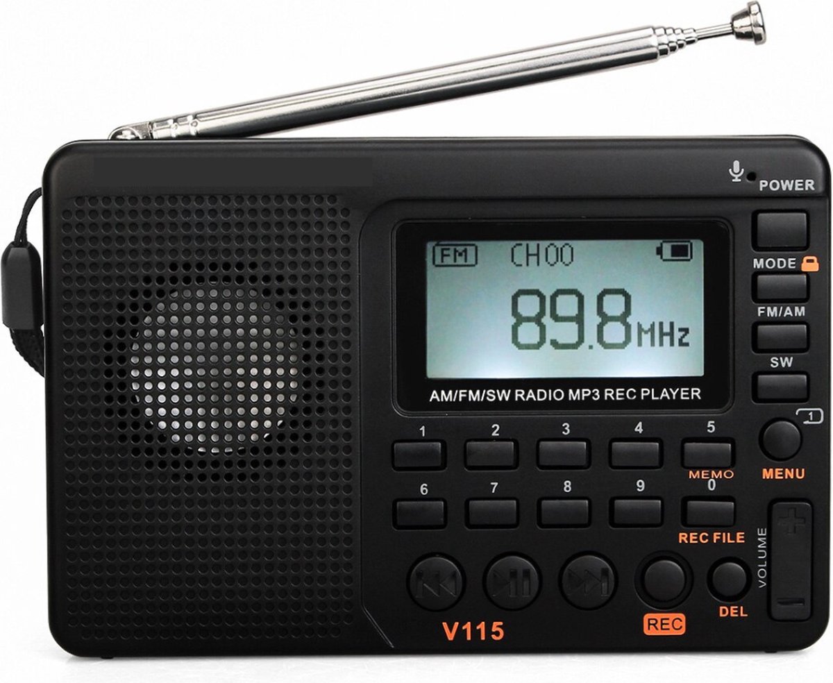 Currero Draagbare Noodradio - Noodpakket - Radio - FM - AM - Kortegolf - MP3 Speler - Oplaadbaar