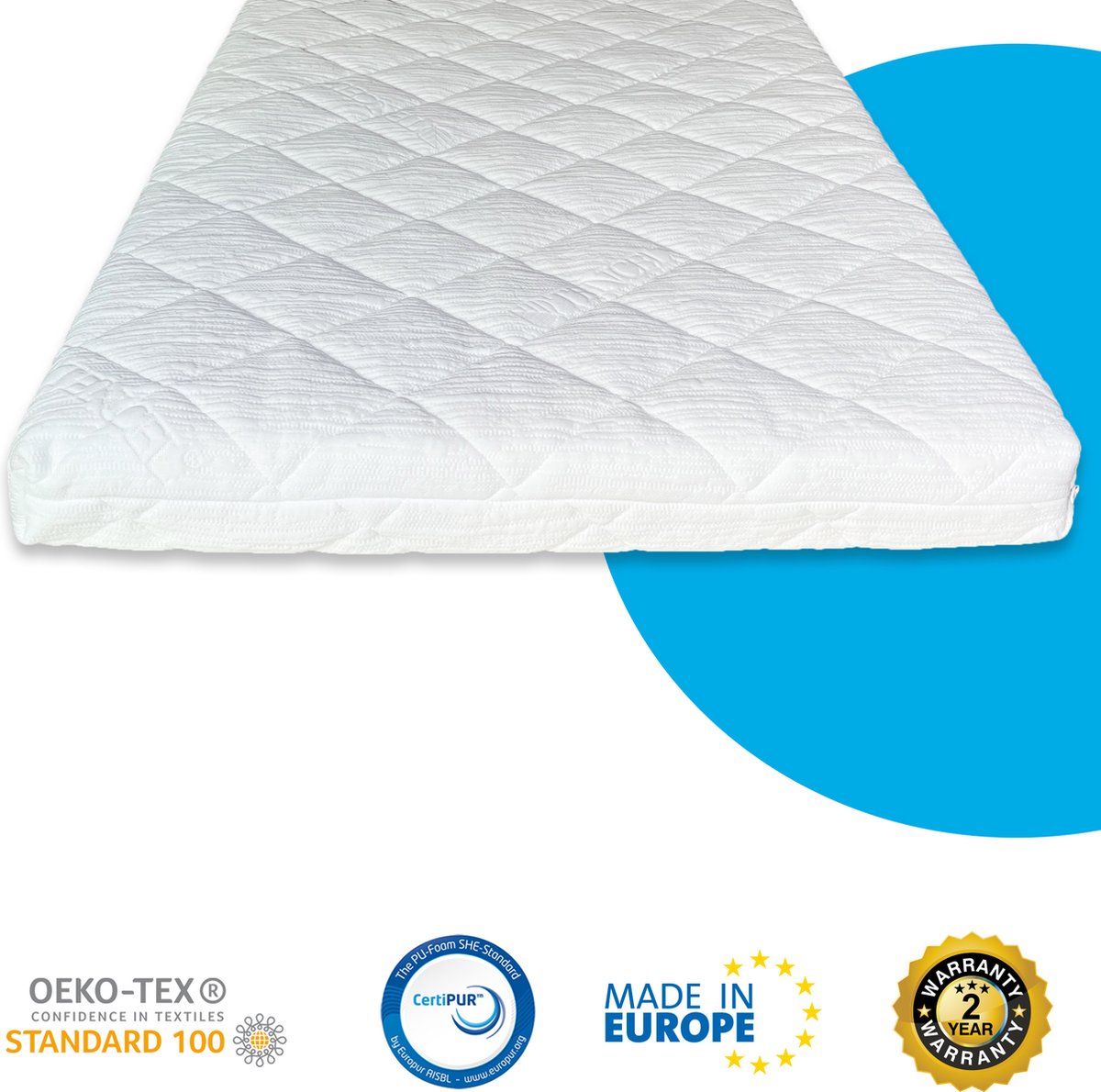 Kindermatras 90x160 Koudschuim HR65 Tencel - Koudschuimmatras - Duurzaam - Matrassenmaker