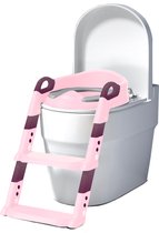 WC Verkleiner met Trapje - wc bril verkleiner kinderen - Opvouwbaar - toilettrainer - 2 tot 7 jaar - Roze paars