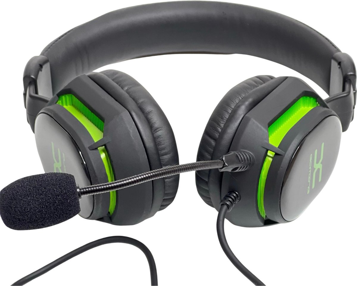 Bigben - Full Bass Koptelefoon - Noise cancelling hoofdtelefoon - pc ps4 ps5 xbox360 - Headset - Zwart - Groen
