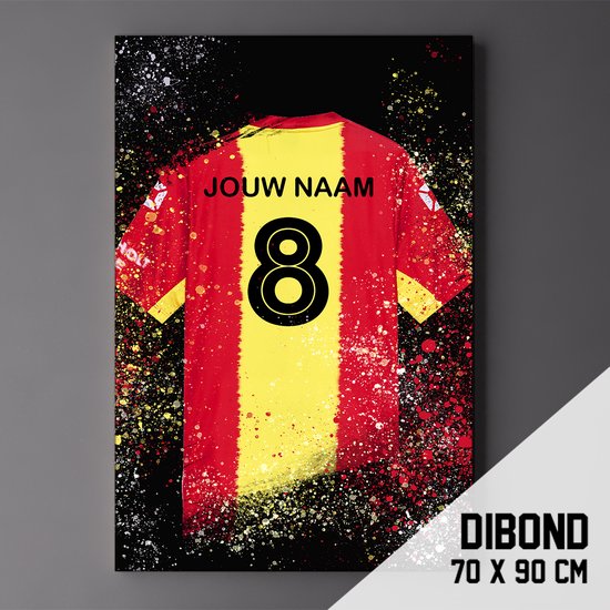 Go Ahead Eagles - Poster - Schilderij - Voetbal Shirt Op Dibond 70 x 90 cm + ophangsysteem (gepersonaliseerd, naam + nummer)