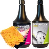 Kenotek - Snow Foam Shampoo + Brilliant Wash + KENOTEK RASTA WASHANDSCHOEN - 1000 ML - Schuimende shampoo - Autoshampoo - Microvezel washandschoen
