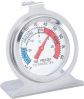 Alpina Thermometer - Koelkast/Vriezer - Ø 6,5 cm. - 30 tot + 30 graden - Zilver