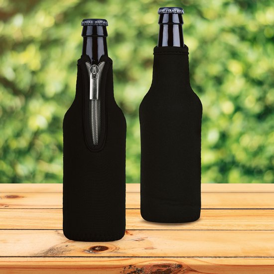 kwmobile 2 Flessenkoeler geschikt voor 330ml fles - Voor bier en andere koude drankjes - Van geïsoleerd neopreen - Hoes voor fles in zwart. van Merkloos — afbeelding 4