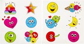 10 VELLEN Smiley Stickers - 120 Stickers- Lachgezicht - Uitdeelcadeaus - Traktatie voor Kinderen - Stickers voor Kinderen