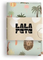 La La Fete - Furoshiki doeken - doorgeef inpakpapier - inpakstof - SAFARI ANIMEAUX GREEN - 50