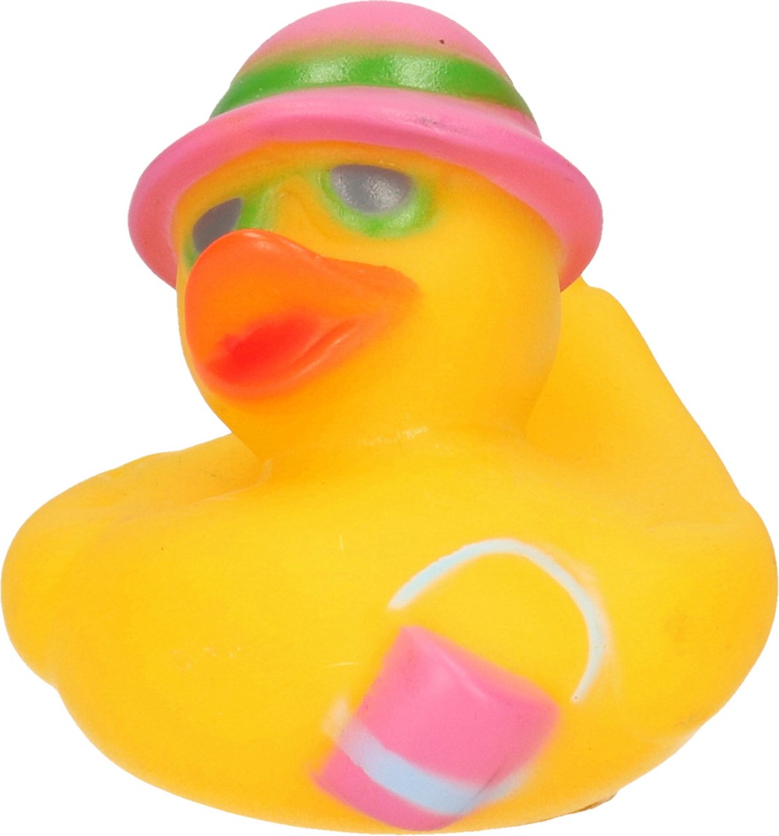Badeendje strand thema - met hoedje en handtas - 5 cm - rubber