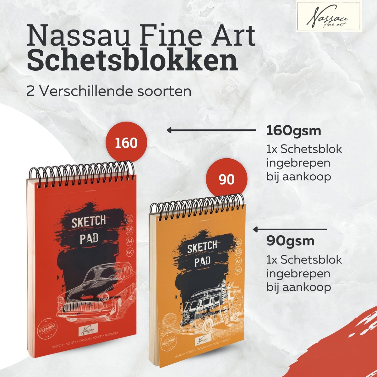 Nassau Fine Art Sketch book 13x21cm 130gsm