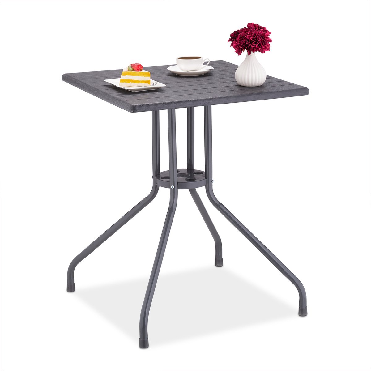 WOLTU Tuintafel, Eettafel voor 4-6 Personen, Houtlook, Weerbestendig Aluminium en WPC, voor Buiten, Balkon, Terras, Patio, 70x70x74cm WOLTU Tuintafel, Eettafel voor 4-6 Personen, Houtlook, Weerbestendig Aluminium en WPC, voor Buiten, Balkon, Terras, Patio, 70x70x74cm