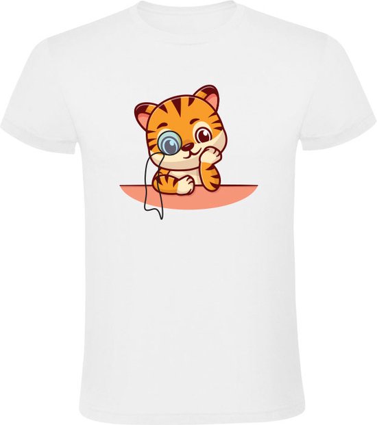 Tijger T-shirt Heren | tijger | bril | schattig | professor | slim |  nadenken | lief | bol.com