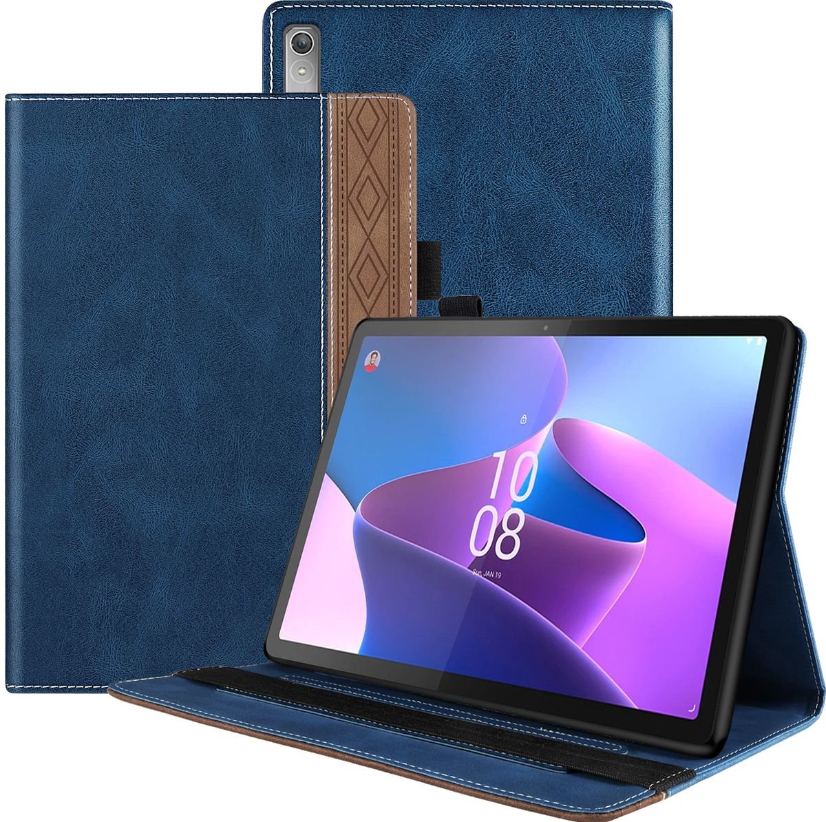 Mobigear Tablethoes geschikt voor Lenovo Tab P11 Pro Gen 2 Hoes | Mobigear Folio Bookcase + Stylus Houder - Blauw