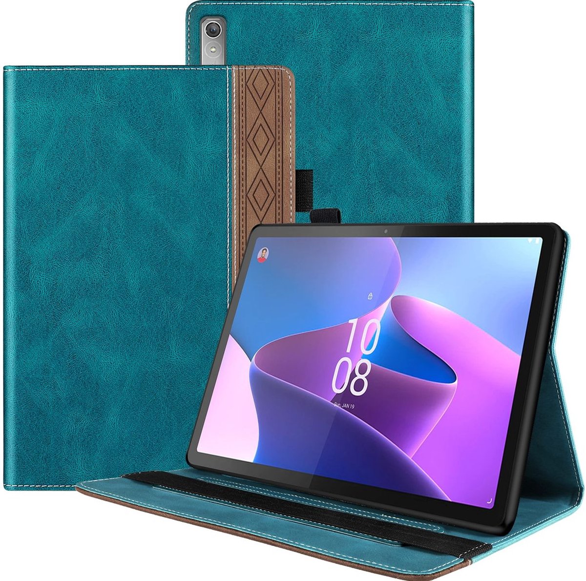 Mobigear Tablethoes geschikt voor Lenovo Tab P11 Pro Gen 2 Hoes | Mobigear Folio Bookcase + Stylus Houder - Groen