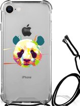Silicone Hoesje iPhone SE 2022 | 2020 | 8 | 7 Telefoon Hoesje met doorzichtige rand Panda Color
