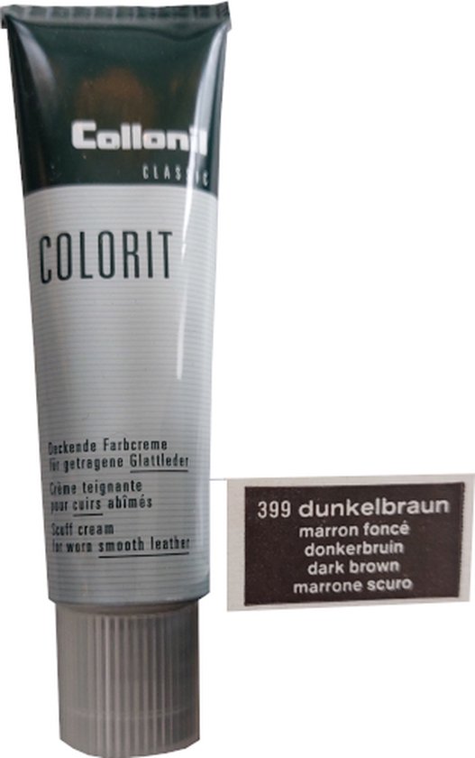 Collonil Colorit - Dekkende Kleurcreme Tube - Donker Bruin - 50ml (Schoensmeer - Schoenpoets)