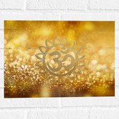 Muursticker - Hindoe Symbool Versierd door Gouden Details - 40x30 cm Foto op Muursticker
