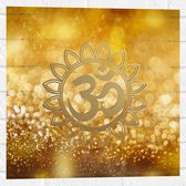 Muursticker - Hindoe Symbool Versierd door Gouden Details - 50x50 cm Foto op Muursticker