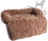 Dogs&Co Zachte fluffy hondenmat voor bank Maat M Khaki 90x90cm - Hondenmand
