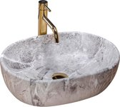 REA Lara Opzetwastafel - Waskom - 48.5 x 35 x 13.5 cm - Stone - Stonelook