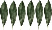 6x Kunst Aspidistra blad 75 cm donkergroen - kunstplant