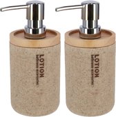 Set de 3x distributeurs de savon / distributeurs de savon Lotion marron 17 cm - Porte savon rechargeable - Accessoires de Toilettes/ salle de bain
