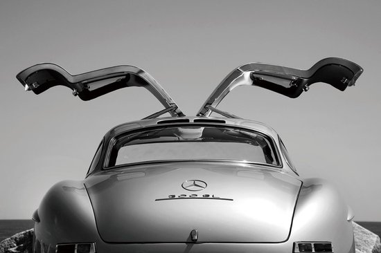 Foto: Glasschilderij 110x160cm mercedes gull wing doors