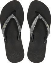 Reef Star Cushion Sassyblack/Silver Dames Slippers - Zwart/Zilver - Maat 38,5