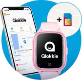 Qlokkie Kiddo 21 - Montre GPS enfant - Tracker GPS - Appels vidéo - Fonction de chat - Définir la zone de sécurité - Fonctions d'alarme SOS - Réseau 4G - Comprend une carte SIM et une application mobile - Rose
