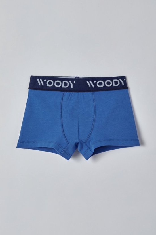 Woody duopack boxershort jongens - middenblauw + middenblauw/wit gestreept  -... | bol.com