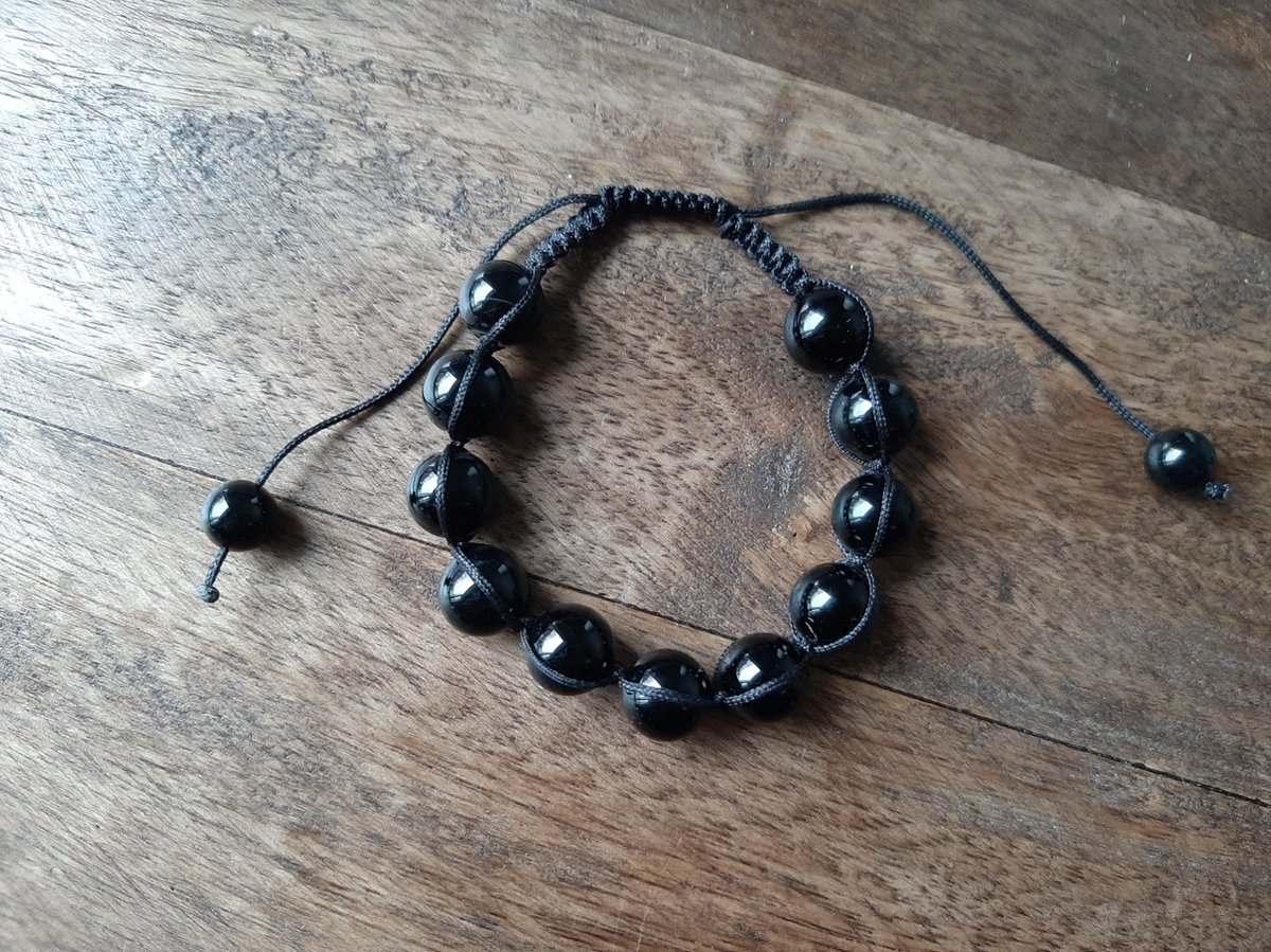 Onyx Shamballa Armband (10 mm)