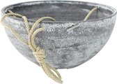 Pot de fleur/pot de plante à suspendre plastique recyclé/poudre de pierre béton gris dia 25 cm et hauteur 12 cm - Pour l'extérieur