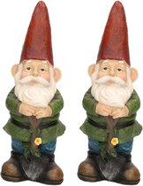 2x pièces statue de nain de jardin Sam avec pelle / pelle 29 cm - Décoration de jardin de jardin / Décoration de jardin statues de gnomes
