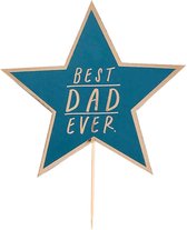 Ster 'Best Dad Ever' - Blauw & Goud