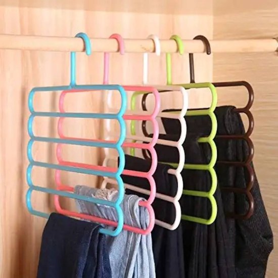 Kleerhangers Ruimtebesparende metalen ruimtebesparende hangers kledingkast jurken organizer de goede vondst kleerhangers voor broeken, handdoeken, pakken en jurken, 4 stuks