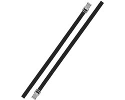 ProPlus Set van 2 Bindriemen 18 mm x 200 cm – Voor fietsendrager, camper en caravan – Met metalen gesp – Zwart