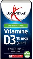 Lucovitaal D3 10 mcg (400Ie) Vitamine Vegan Kauwtabletten 60 kauwtabletten