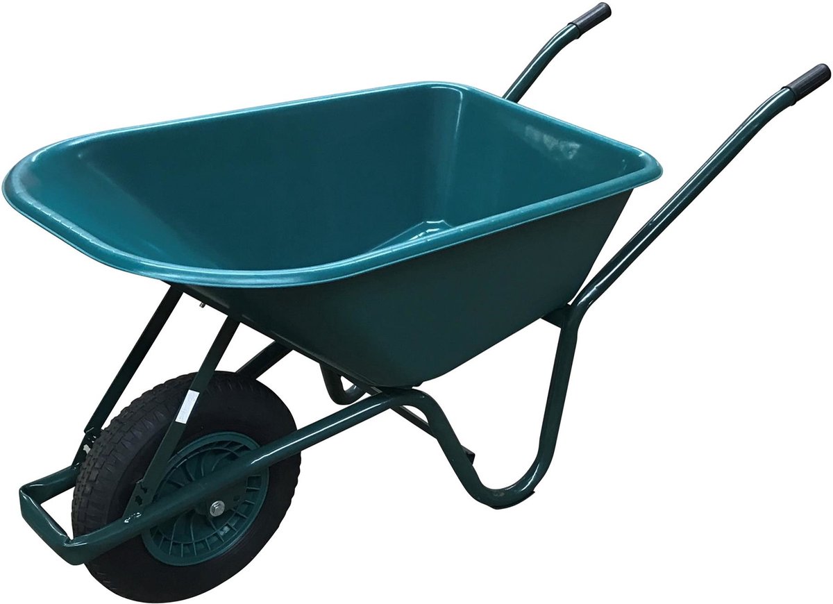Bol.com Benson Kruiwagen - 85L - Gelast Onderstel - Kunststof Bak - Voor Tuin en Bouw aanbieding