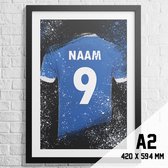 KAA Gent Poster Voetbal Shirt Format A2 420 x 594 mm - Poster Football Club naam et numéro