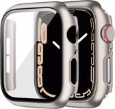 MY PROTECT - Hoesje Geschikt Voor Apple Watch 45mm - Bescherm Case & Screenprotector In 1 - Starlight