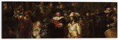 Dibond - De Nachtwacht, Rembrandt van Rijn, 1642 - Oude Meesters - 60x20 cm Foto op Aluminium (Met Ophangsysteem)