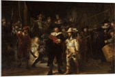 Acrylglas - De Nachtwacht, Rembrandt van Rijn, 1642 - Oude Meesters - 105x70 cm Foto op Acrylglas (Met Ophangsysteem)