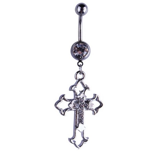 Hollow Cross Dangle Navelpiercing bol