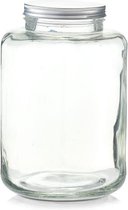 Zeller, voorraadpot, glas/metaal, helder, 7 liter / 0,1 x 20 x 29,5 cm