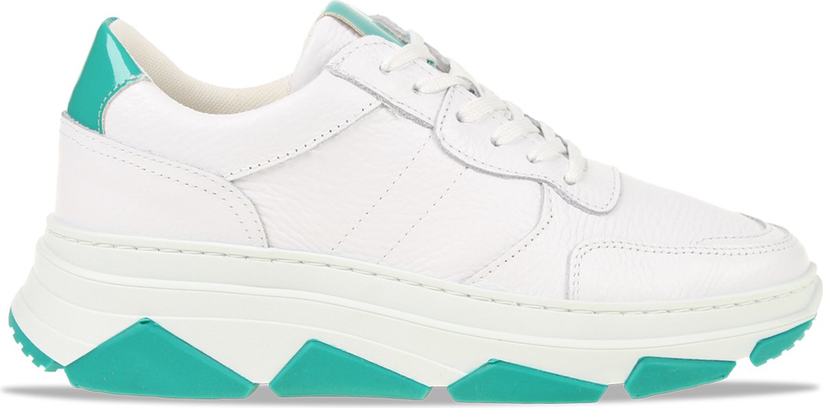 Poelman Wedge Wit/Groen Dames Maat 40