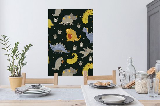 Muursticker enfants - Stickers muraux chambre d'enfant - Dino - Enfants - Motifs - Garçons - Filles - Dinosaurus - Décoration pour chambres d'enfants - 60x90 cm - Papier peint autocollant - Film autocollant