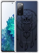 Hoesje Geschikt voor Samsung Galaxy S20 FE Dream Owl Mandala Black