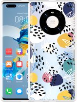 Huawei Mate 40 Pro Hoesje Abstract Flowers Designed by Cazy