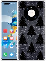 Huawei Mate 40 Pro Hoesje Snowy Christmas Trees Designed by Cazy
